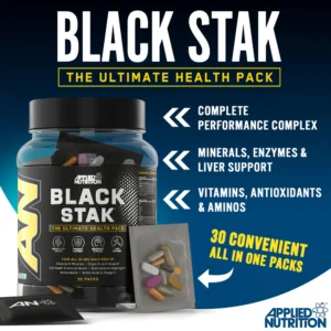 pending Applied Nutrition Multivitamins & Minerals Black Stak All-in-One Health & Immune Support 30 Packs