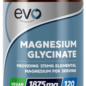 PENDING Magnesium Glycinate Supplement - 120 Vegan Capsules 1875mg Per Serving & 375mg Elemental Magnesium 100% Daily NRV High Strength for Maximum Bioavailability