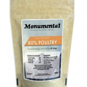 Monumental Grain Free 80% Poultry Dog Treats 100g