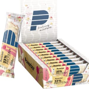 PENDING Powerbar 33% Protein Plus Vanilla Raspberry 10x90g - High Protein Bar + Whey and Casein Protein