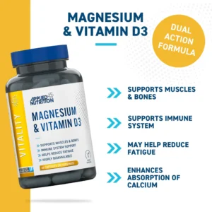 Applied Nutrition Magnesium & Vitamin D3 Capsules 60 Capsules - 30 Servings - Image 2