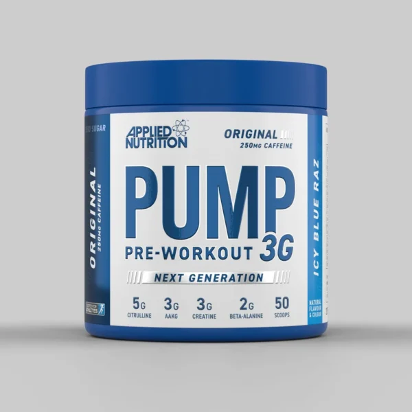 Applied PUMP 3G Pre-workout with Caffeine 375g - 30 Servings - Icy Blue Raz