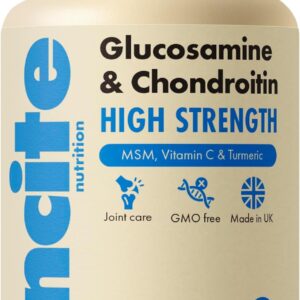 Glucosamine and Chondroitin High Strength Complex with MSM, Vitamin C, Ginger, Rosehip & Turmeric - 120 Premium Capsules Joint Care Supplements Made in The UK by Incite Nutrition - Image 1